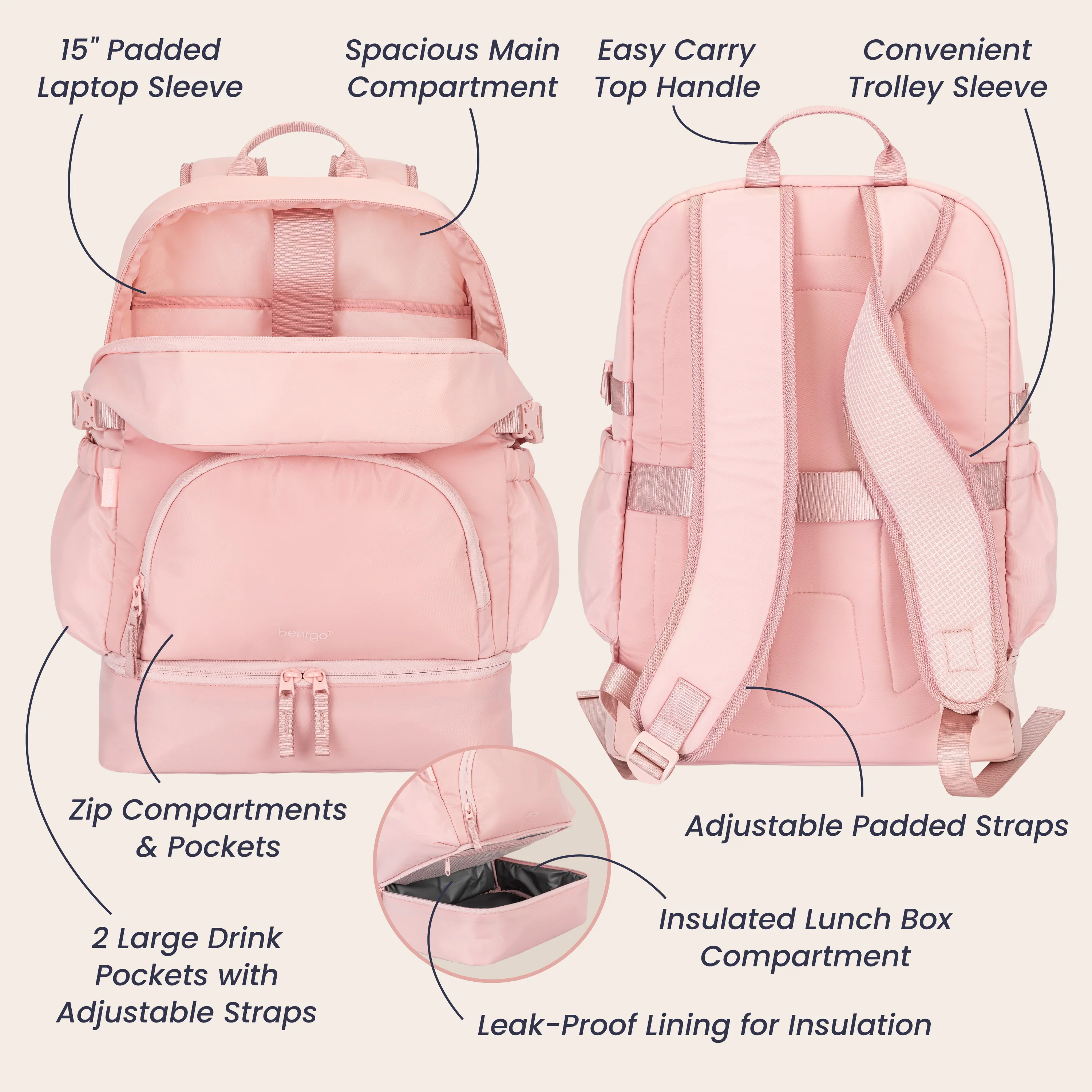 Bentgo 2-in-1 Backpack & Lunch Bag - Bone - Image 40