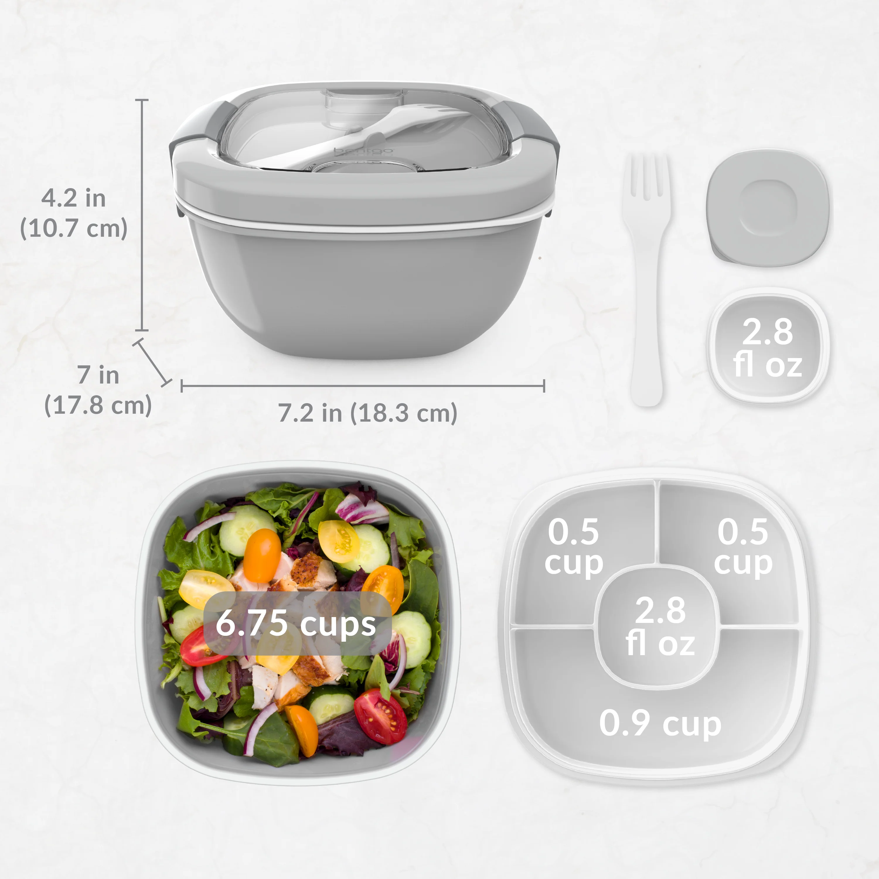 Bentgo Salad Container (2-Pack) - Blush Marble - Image 32