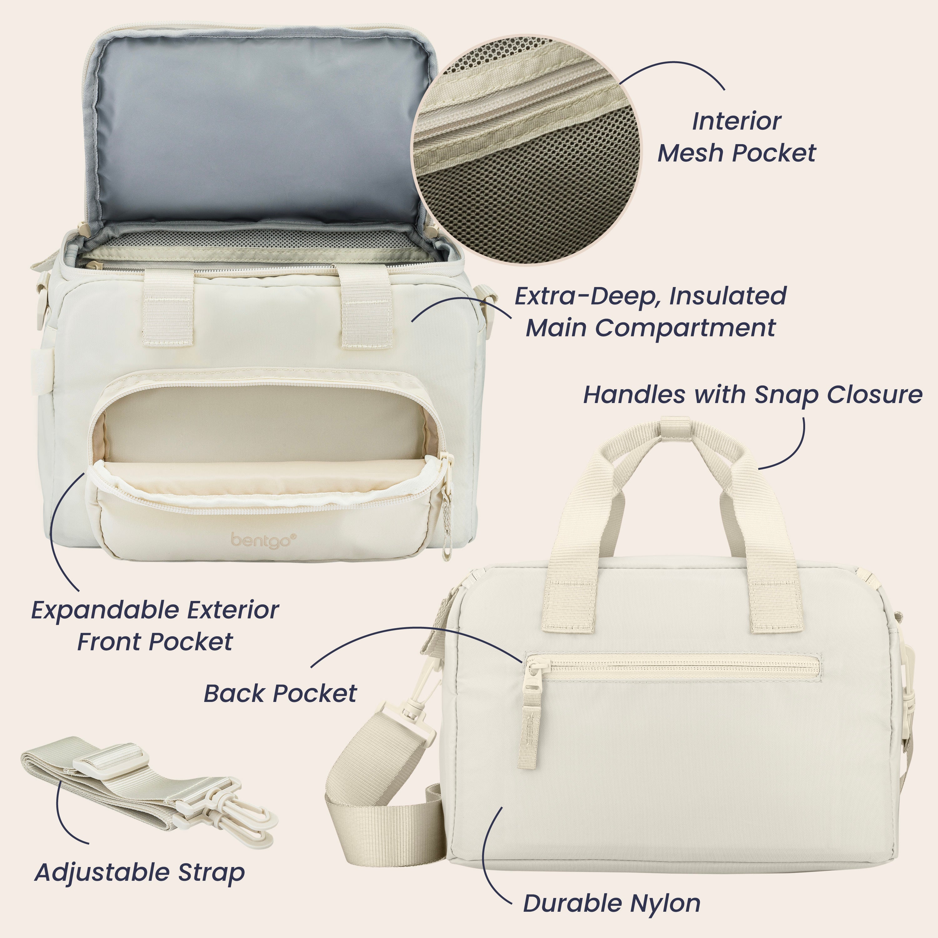 Bentgo Insulated Lunch Bag - Bone - Image 12