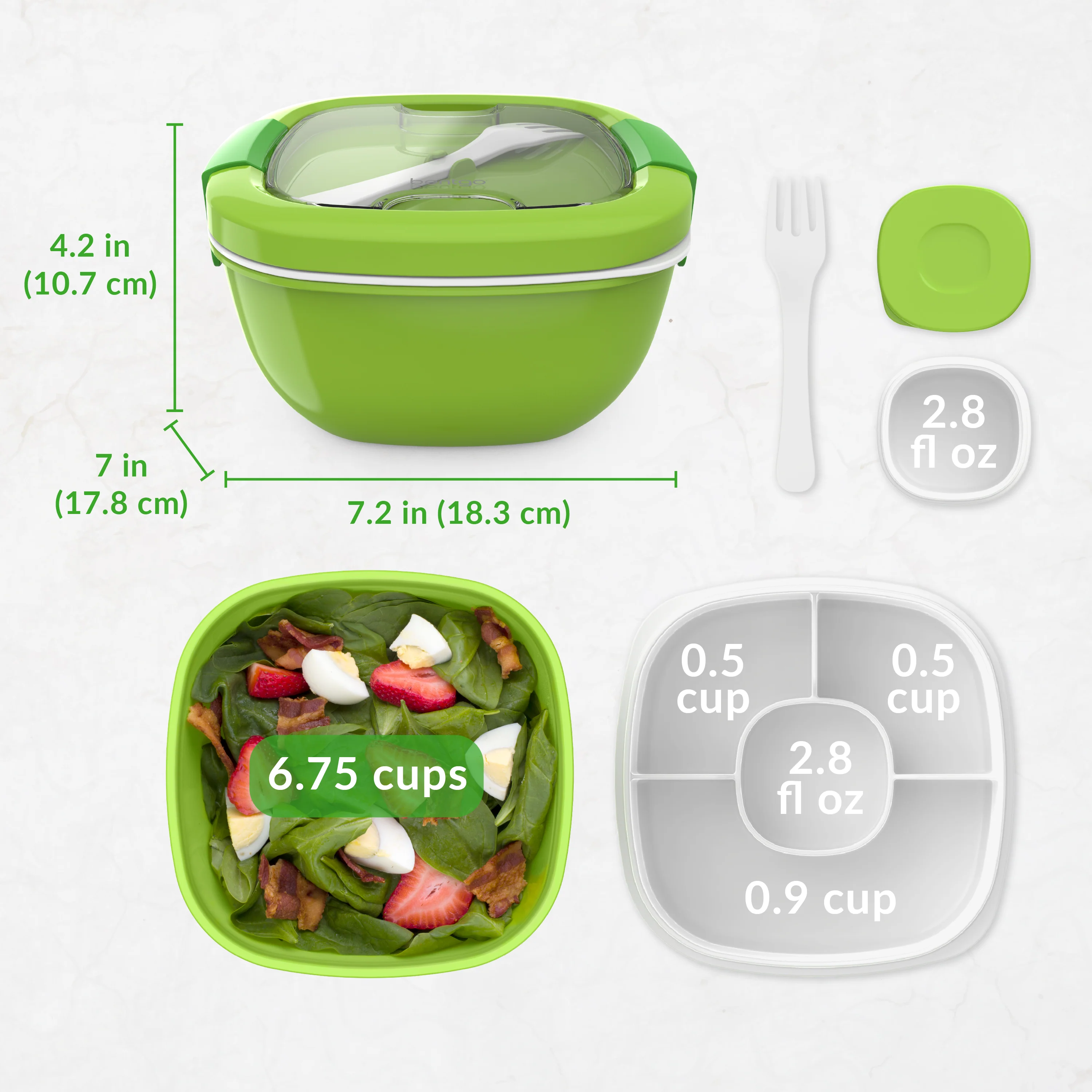Bentgo Salad Container (2-Pack) - Blush Marble - Image 8