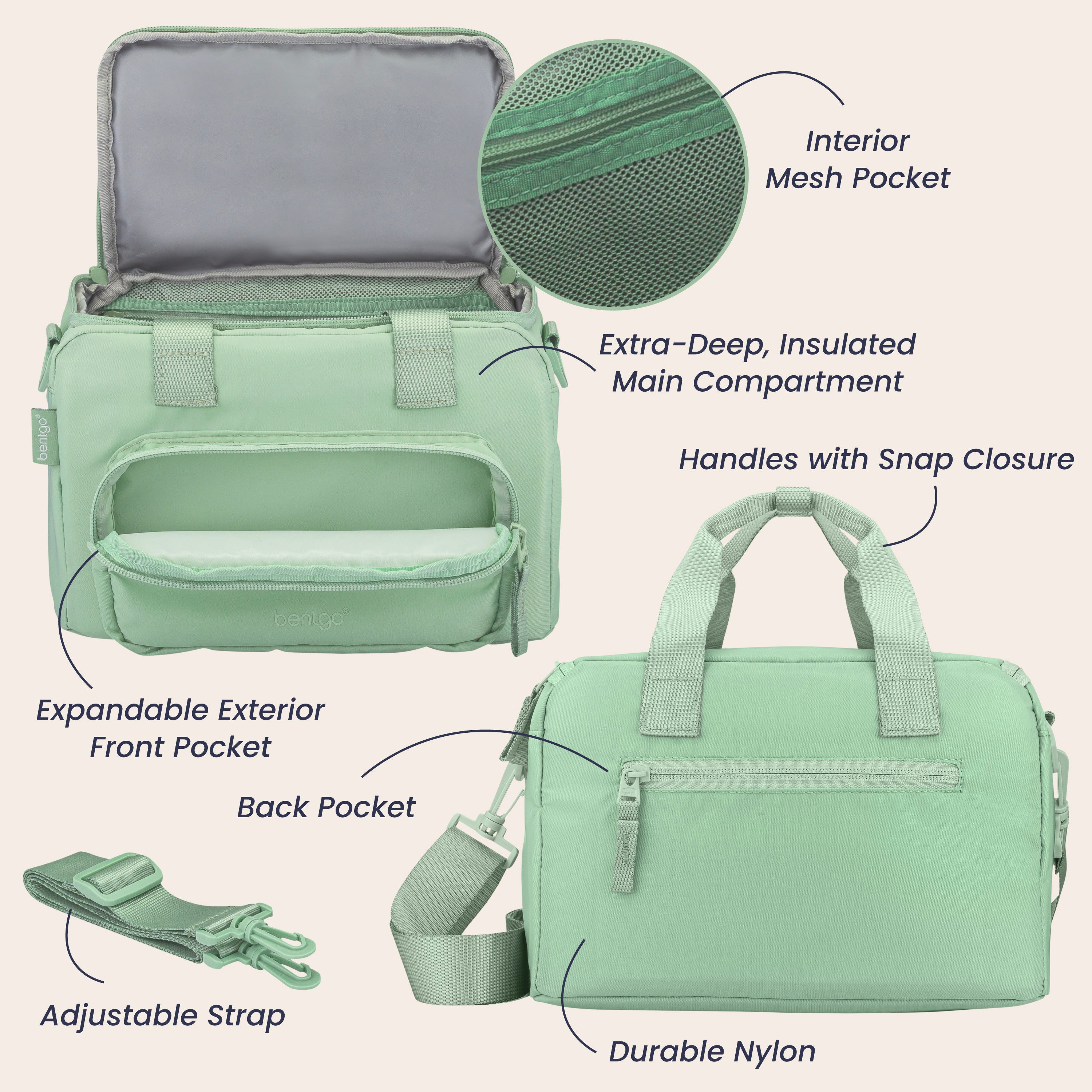 Bentgo Insulated Lunch Bag - Bone - Image 5