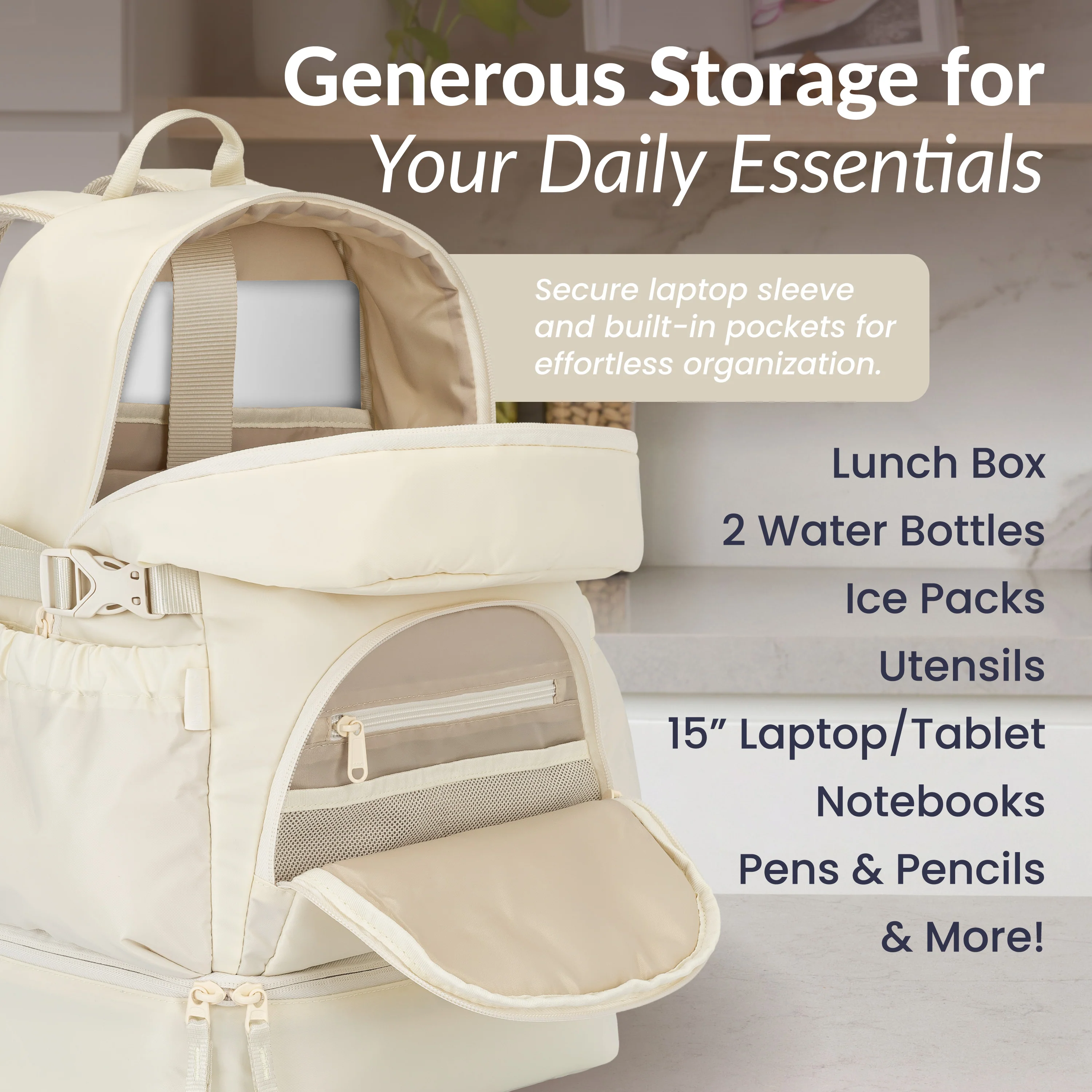 Bentgo 2-in-1 Backpack & Lunch Bag - Bone - Image 4