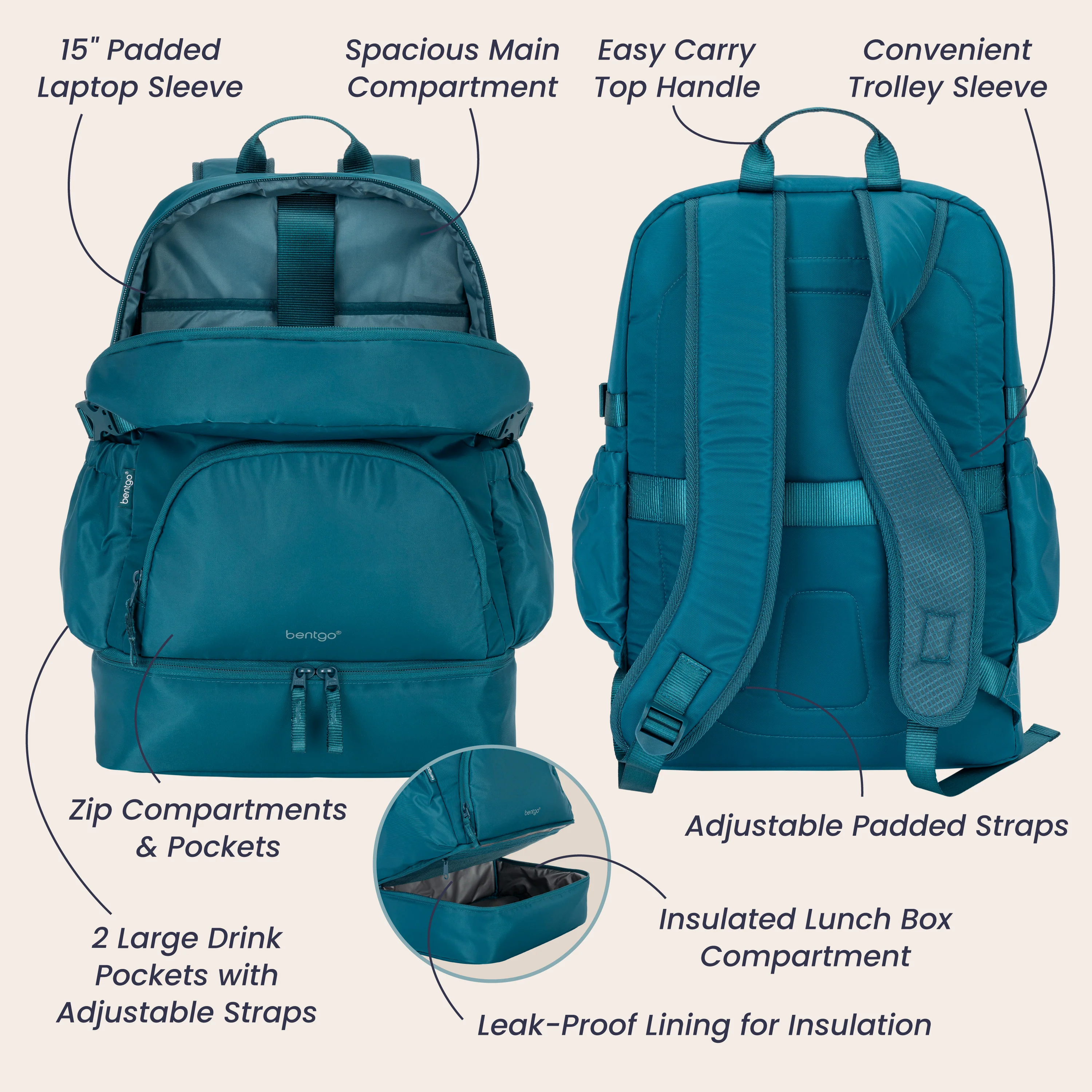 Bentgo 2-in-1 Backpack & Lunch Bag - Bone - Image 19