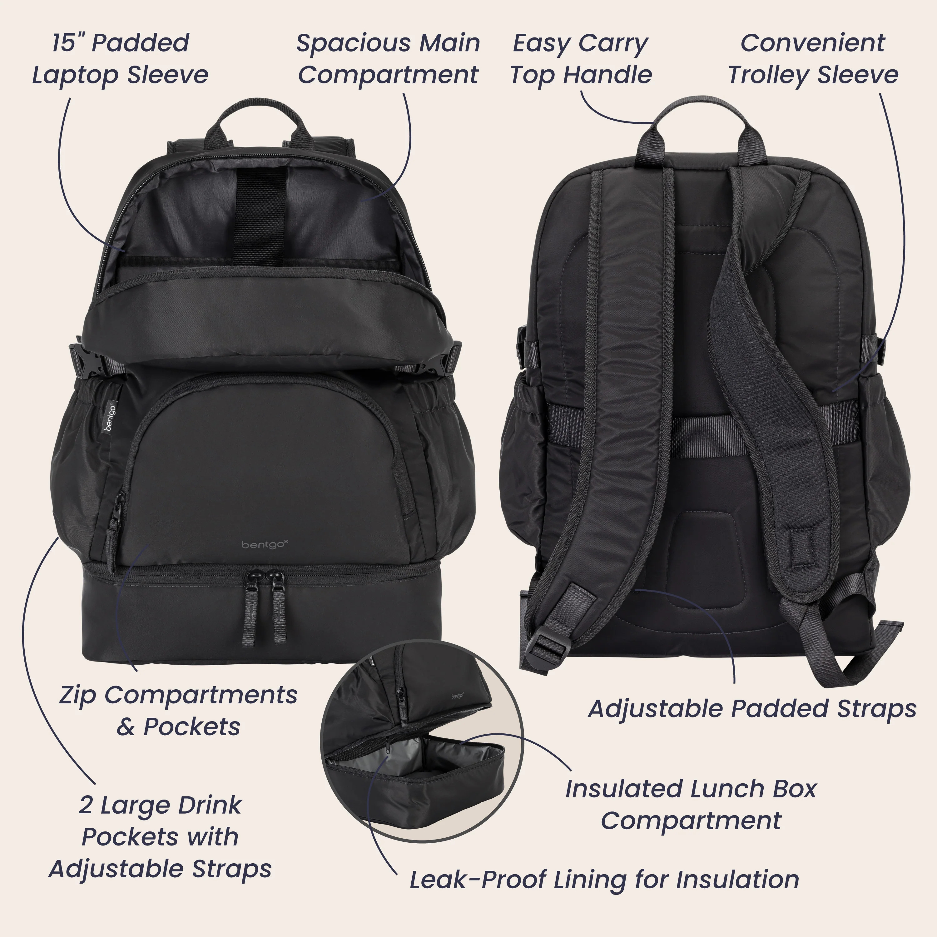 Bentgo 2-in-1 Backpack & Lunch Bag - Bone - Image 33
