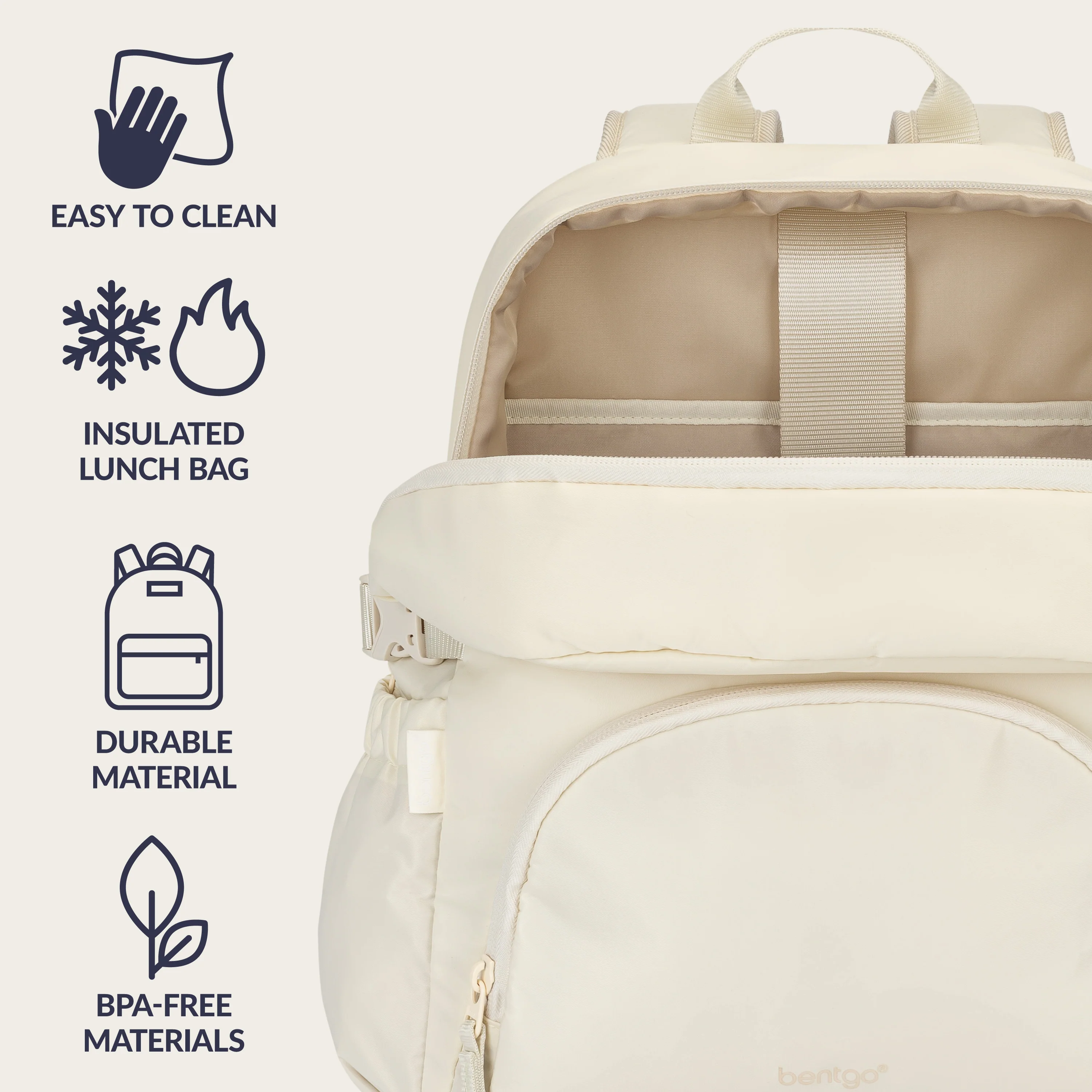 Bentgo 2-in-1 Backpack & Lunch Bag - Bone - Image 3