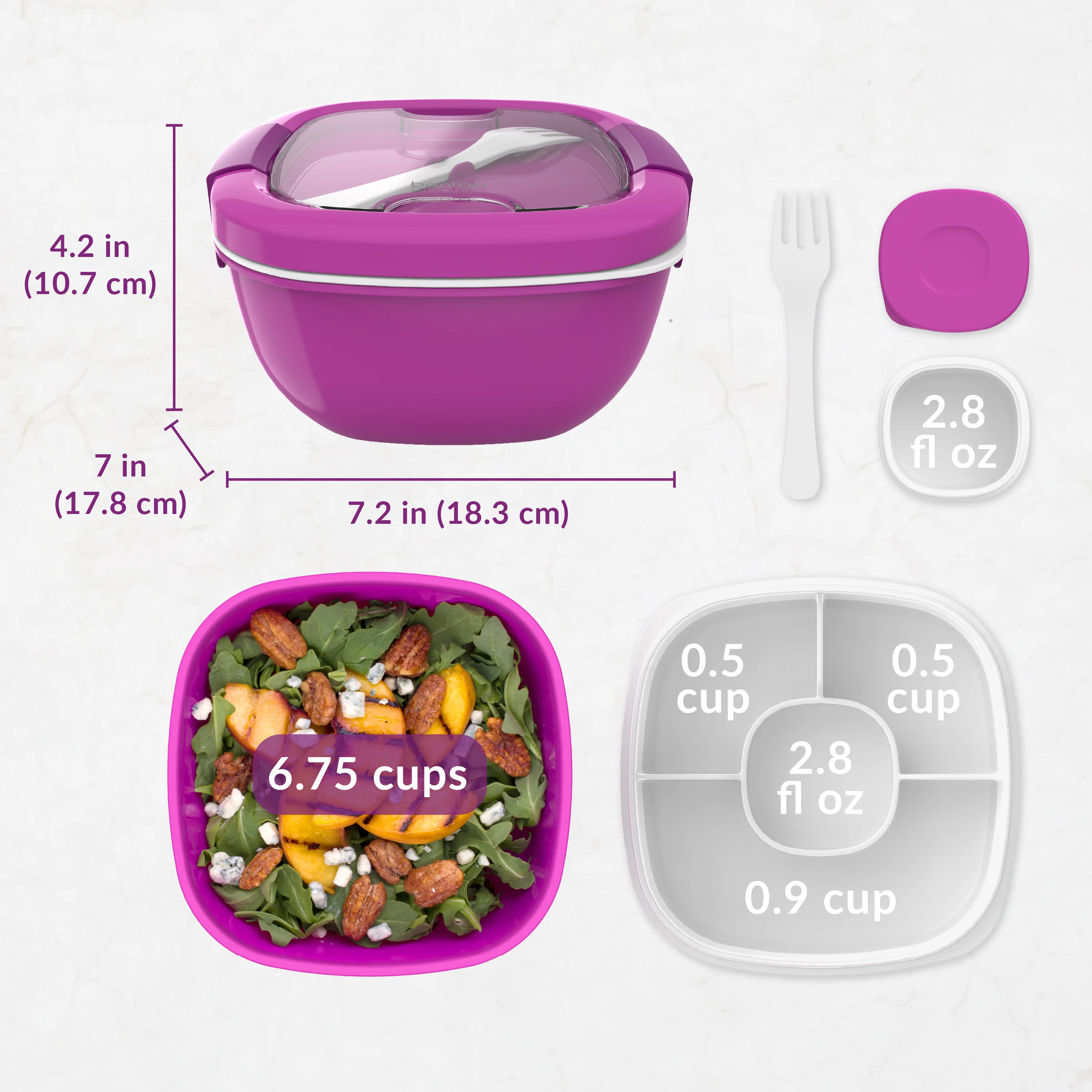 Bentgo Salad Container (2-Pack) - Blush Marble - Image 24